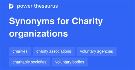 synonym for charitable organization.